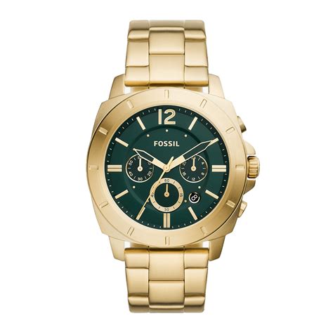 Fossil Men S Privateer Chronograph Gold Tone Stainless Steel Watch