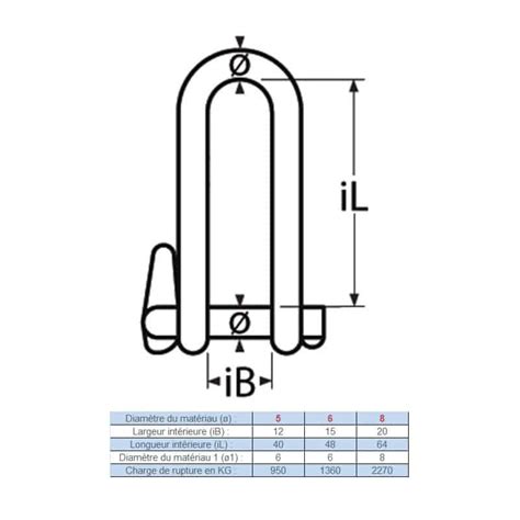 Manille Rapide Longue Inox A4 AISI 316