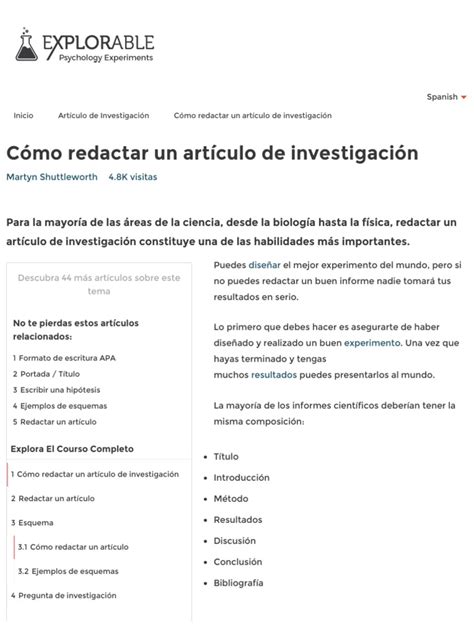 Cómo Redactar Un Artículo De Investigación Pdf Experimentar