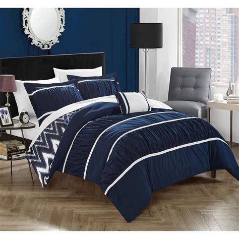 Chic Home Brooks Reversible Comforter Set Navy Comforter Sets Navy