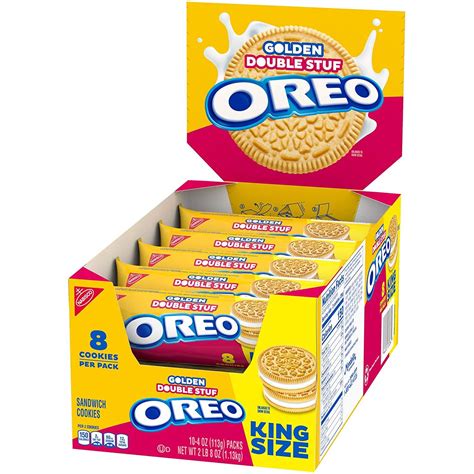 Oreo Double Stuf Golden Sandwich Cookies 20 King Size Snack Packs