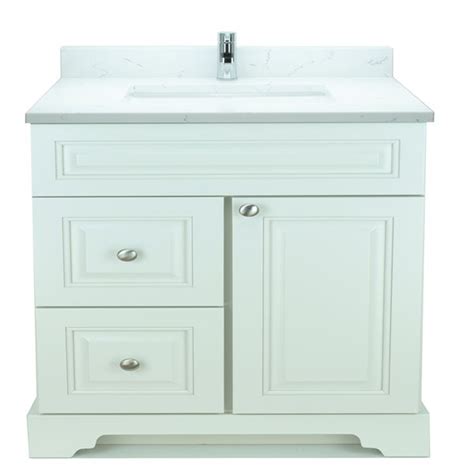 LUKX Bold Damian 36 In Antique White Single Sink Bathroom Vanity With