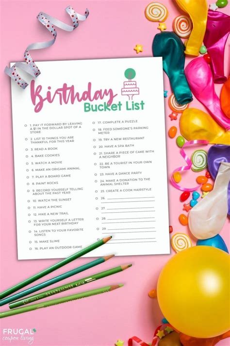 25 Fun Things To Do On Your Birthday Birthday Bucket List Pdf Free