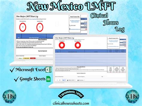 New Mexico LMFT, Clinical Hours Tracker, Supervision Log for Licensed ...