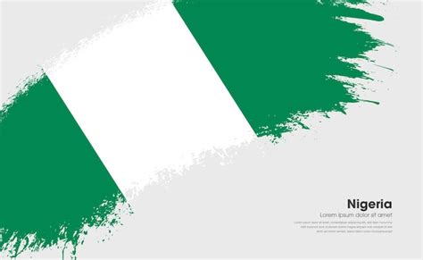 Premium Vector Flag Of Nigeria Country On Curve Style Grunge Brush