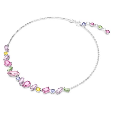 Gema Necklace Mixed Cuts Multicoloured Rhodium Plated Swarovski