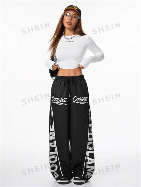 Shein Coolane Girls Y K Athleisure Game Day Graphics Wide Leg