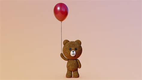 Teddy Bear With Balloon Buy Royalty Free 3d Model By 3dee Mellydeeis [a2221c1] Sketchfab