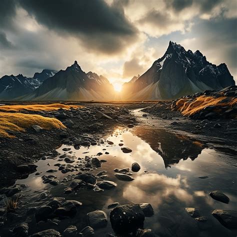 Premium Photo Vestrahorn Mountains In Stokksnes Iceland Illustration