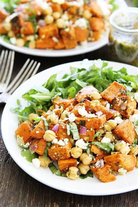 Sweet Potato Chickpea Salad With Pesto