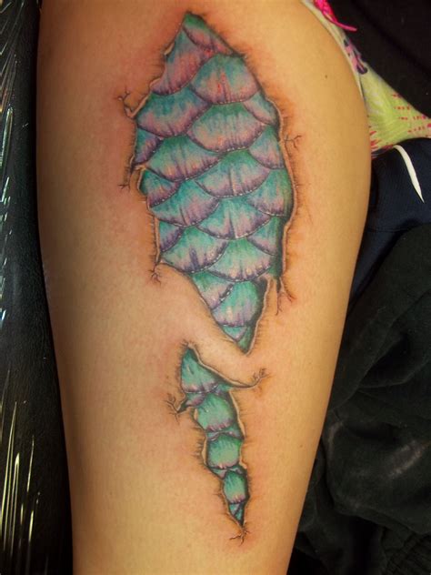 Realistic Mermaid Scale Tattoo