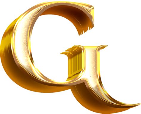 3D Gold Effect Letter G 21054560 PNG