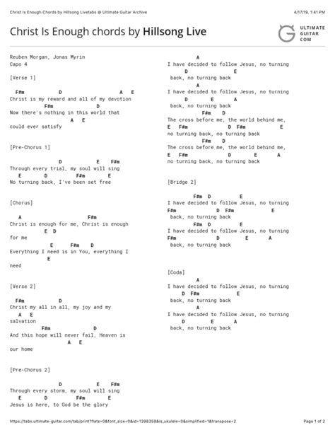 Christ Is Enough Chords by Hillsong Livetabs at Ultimate Guitar Archive | PDF | Song Structure ...