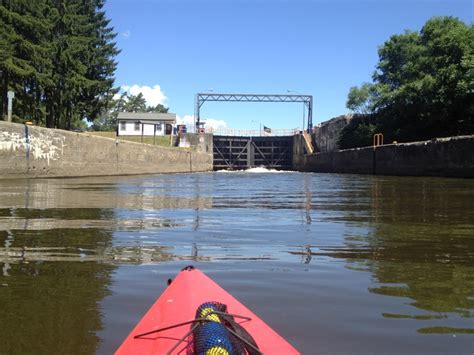 Paddling Our Kayaks Into Champlain Canal Lock 1 On The Hudson River Near Waterford Ny