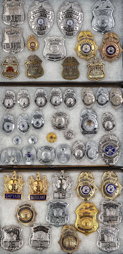 Obsolete Montvale Nj Police Fire Dept Badges Auction