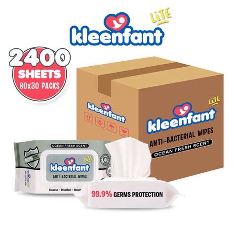 Kleenfant Lite Antibacterial Disinfectant Cleansing Wipes Tender