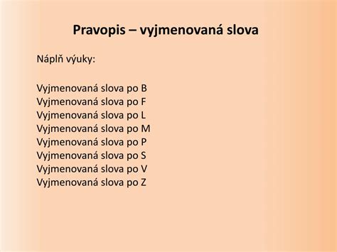 PPT Pravopis vyjmenovaná slova PowerPoint Presentation free