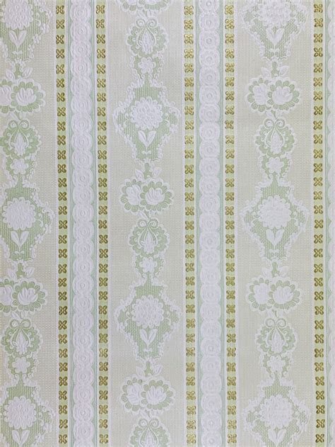 Vintage Wallpapers - Online Shop | Green Striped Wallpaper