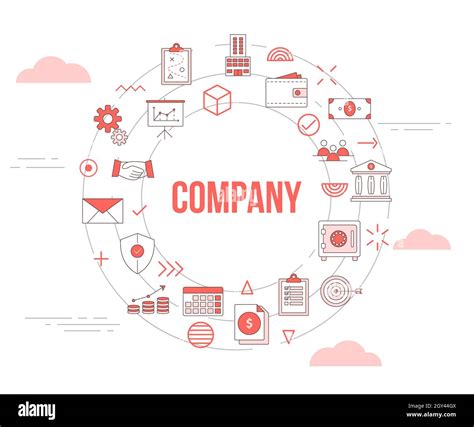 Company Business Concept With Icon Set Template Banner And Circle Round