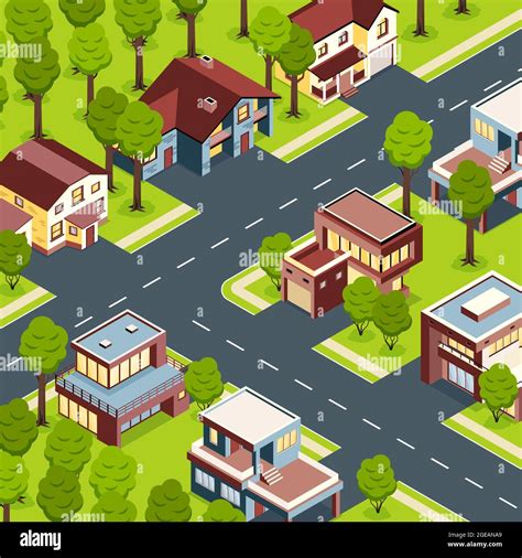 Neighborhood birds eye view Stock Vector Images - Alamy