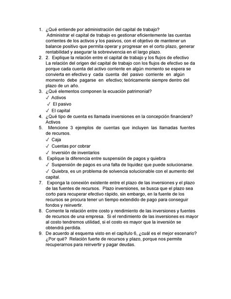 Tarea Finanzas Qu Entiende Por Administraci N Del Capital