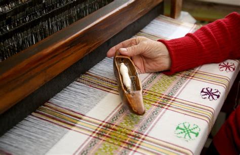 Traditional Weaving Machines Crafts Folk Art Lithuania Stock Photo