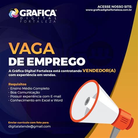 VAGA DE EMPREGO A Gráfica Digital Fortaleza está contratando