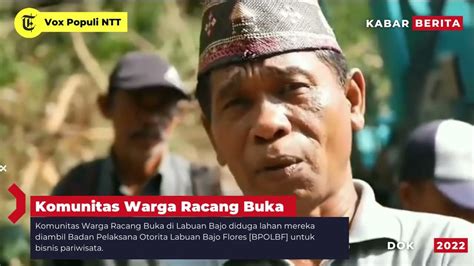 Lahan Komunitas Warga Racang Buka Di Bowosie Dicaplok Boplbf Youtube