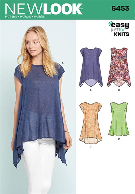 New Look 6453 Misses Easy Knit Tops