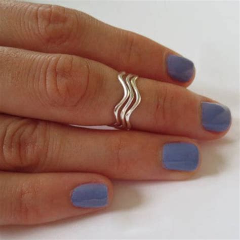 Midi Rings Sterling Silver Knuckle Ring Chevron Stacking Etsy