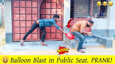 Popping Balloon Blast In Public Seat PRANK Viral Popping Balloons