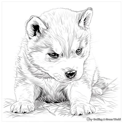 Siberian Husky Puppy Coloring Pages