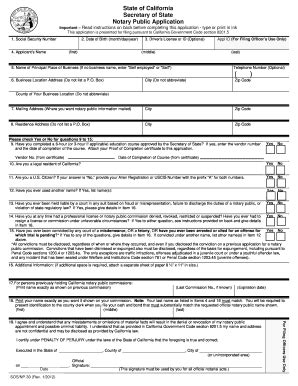 California Notary Application - Fill Online, Printable, Fillable, Blank ...