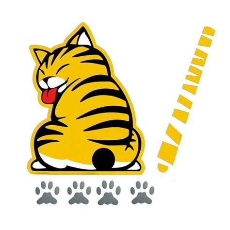 Car Stickers Cat Moving Tail Paws Windshield Rear 3d Cartoon Wiper W