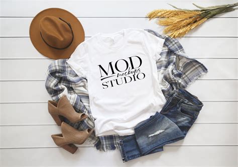 Bella Canvas 3001 White T Shirt Mockup Fall Mockup Etsy Shirt