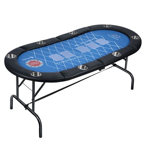 71 Inch Poker Table, 8 Player Folding Poker Table with Collapsible Legs ...