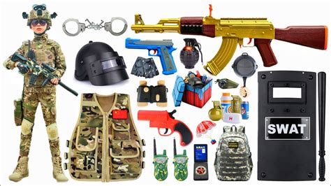 Special Police Weapons Toy Set Unboxing Ak47 Gusm416 Guns Gas Mask