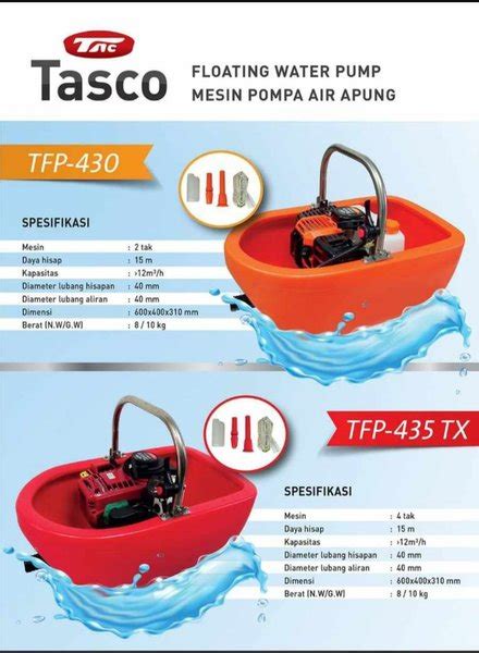 Jual Floating Water Pump 2tak Pompa Air Apung Tasco TFP 430 Engine 2tak