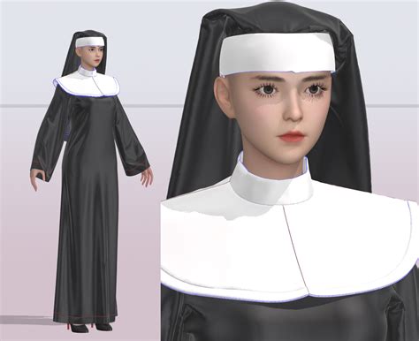 Vincent Page Nun Suit Marvelous Designer Project 3d Model Girl Female