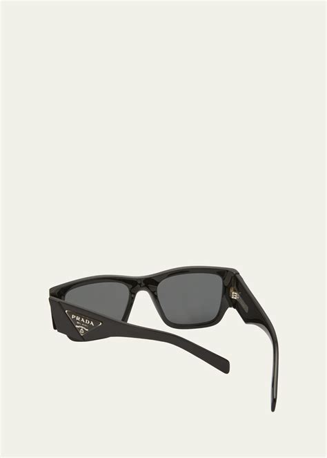 Prada Mens Triangle Logo Bicolor Rectangle Sunglasses Bergdorf Goodman