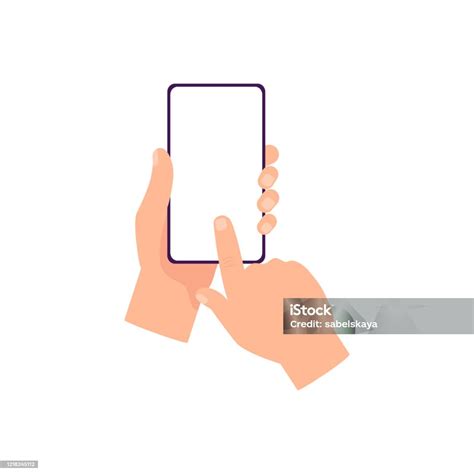 Tangan Memegang Smartphone Dengan Layar Kosong Ilustrasi Vektor Datar