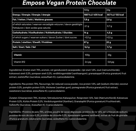 Empose Nutrition Vegan Protein Plantaardig Eiwit Poeder Chocolate