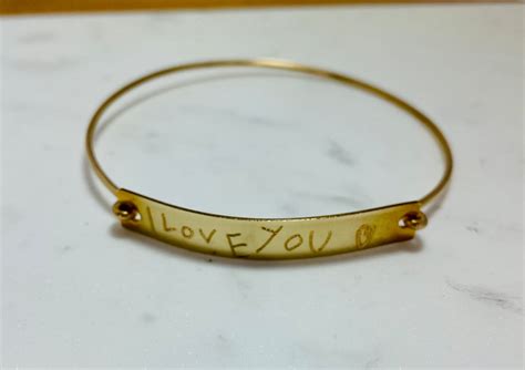 Handwriting Bangle Actual Handwriting Bracelet Signature Etsy