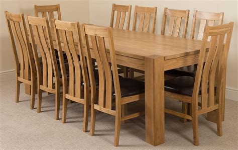 Kuba Oak Dining Table With 10 Ivory Lola Dining Chairs