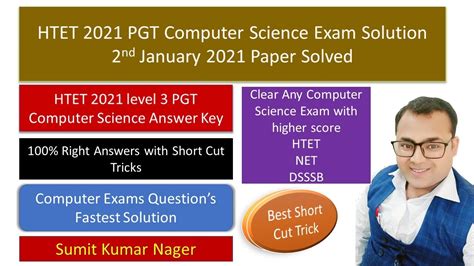 Htet Pgt Computer Science 2021 Solution Htet Level 3 Pgt Computer