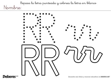 Ficha Para Colorear De La Letra Rr