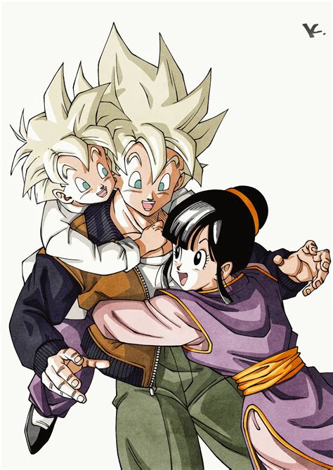 Son Goku Son Gohan And Chi Chi Dragon Ball And 1 More Drawn By