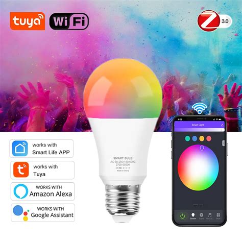 L Mpada LED RGB Inteligente L Mpada Led Zigbee Alexa Google Home Tuya