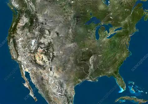 United States Satellite Image Stock Image C Science