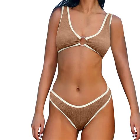 Baocc Bikini Sets For Women Women Bikini Set Solid Color Sexy Triangle